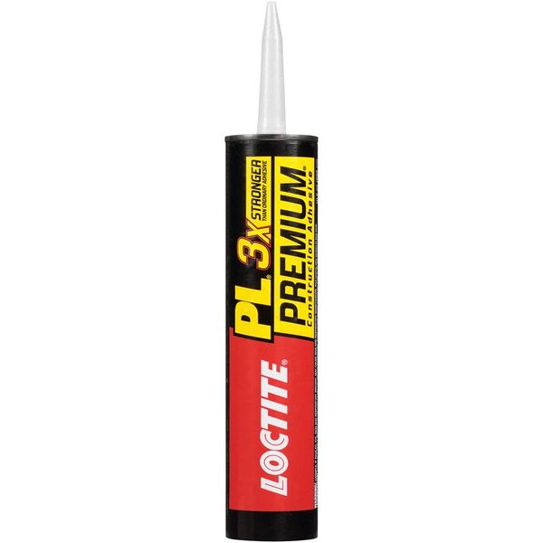 Loctite PL Premium Polyurethane Construction Adhesive, Versatile Construction Glue for Wood, Concrete, Stone, Metal & More- 10 fl oz, Cartridge, 1 Pack