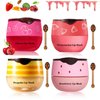 4Pcs Bee Lip Balms Honey Pot Strawberry & Propolis Balm Honey Lip Mask Hydrate Moisturizing Repair Prevent Lip Care Moisturizing Lip Balm Set