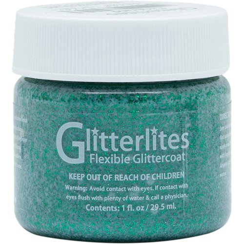 Angelus Flexible Glittercoat Glitter Paint, Emerald