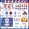 Baseball Birthday Party Decorations, 64 PCS Baseball Birthday Party Supplies Kit, Include Baseball Themed Backdrop, Happy Birthday Banner, Balloons, Cupcake, Cake Toppers