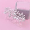 Anglacesmade Bridal Hair Comb Crystal Hair Comb Silver Rhinestone Headpiece Marquise Side Comb Sapphire Wedding Hairpiece Prom Bridesmaid Hair Jewelry for Women and Girls