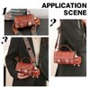WADORN PU Leather Crossbody Bag Making Kit, DIY Knitting Crochet Shoulder Bag Making Materials PU Leather Handbags Sewing Kit for DIY Handmade Purse Making Accessories, 7.4x3.9x2.7 Inch (Brown)