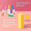 Nail Files and Buffers, MORGLES Nail Care Kit for Natural and Acrylic Nails, 6pcs 100/180 Grit Nail File 6pcs Rectangular Nail Buffer Blocks 2pcs Brush