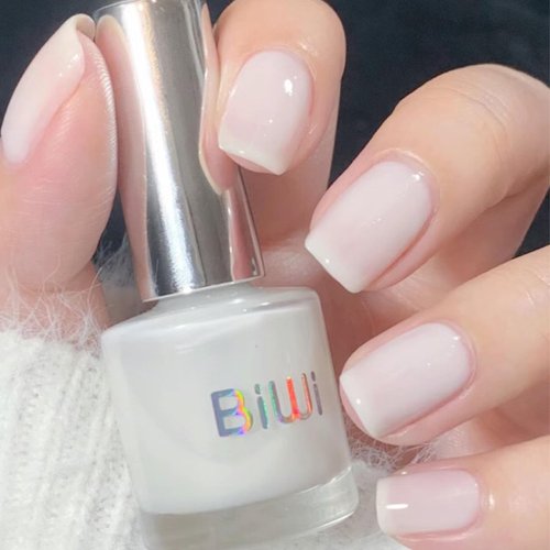 COSMOO Jelly White Quick Dry Nail Polish, Transparent Jelly White Long-lasting Nail Lacquer