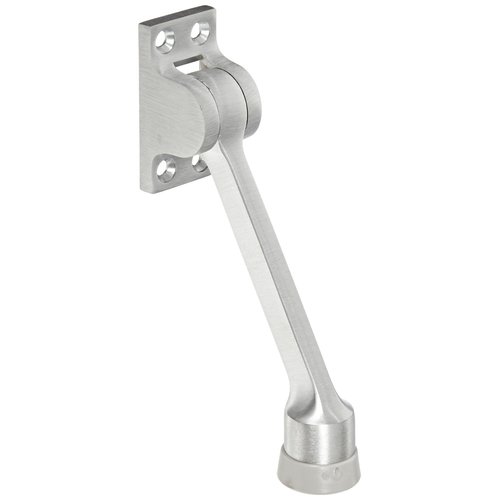 Rockwood 461L.26D Brass Kick Down Door Stop, 8 X 3/4" OH SMS Fastener, 4-5/8" Projection, 2-1/4" Base Width x 1-1/4" Base Length, Satin Chrome Plated Finish