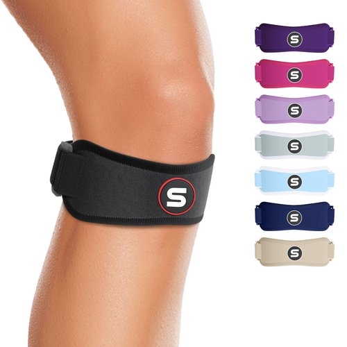 Sleeve Stars Patellar Tendon Support Strap Osgood Schlatter Knee Brace for Kids, Youth, Women & Men w/ 3 Lengths, Swedish Brand Patella Knee Strap Support Band for Arthritis, Tendonitis & Pain (Black)