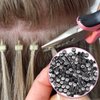 LSNDF Pre Loaded Silicone Micro Lined Micro Rings Beads for Hair Extensions Applications 1Roll= 1000pcs (Brown)