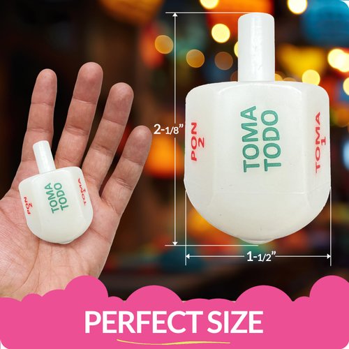 Set of 6 Toma Todos Pirinola Mexicana Spinner Mexican Plastic Spinning Top Game. Perfect for Mexican Fiesta Themed Party Board Games, Cinco de Mayo Family Game and Decoration