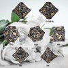 DND Dice,Hollow D&D Metal Dice,Dungeons and Dragons Dice Set with Gift Box,7 PCs Steampunk Polyhedral Dice Games Set for RPG,MTG,Pathfinder, (Dragon Black Golden)