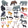 smilixin 24PCS Animals Figures,Realistic Jungle Animal Figurines,Mini Farm Animal Figurines,Plastic Safari Animal Figures Set,Wild Zoo Animals Learning Educational Toys Cake Toppers Birthday Gift