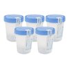 Dealmed Specimen Collection Containers Single Use Urine Specimen Cups, Screw on Leak Resistant Lid, Included ID Label, 4 oz, 5 Count