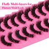 Mink Lashes Fluffy Wispy False Eyelashes 15mm Natural Thick Volume Fluffy Curl Fake Eyelashes 9 Pairs by Yawamica Black