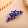 BERYUAN Crystals Hair Comb for Bride for Women for Girls Cute Teardrop Hair Comb Slide Multi-Color BLUE