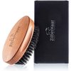 ZilberHaar - Men's Slanted Bristle Hair and Beard Brush - Natural Boar and Pearwood Military Style