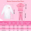 Meland Doctor Costume for Girls - Kids Scrubs with Lab Coat & Carry Bag, Doctor Dress Up for Halloween, Career Day Role Play(Pink,5-6 Years)
