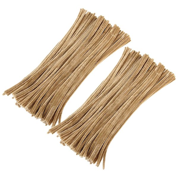 UUYYEO 200 Pcs 30cm Long Pipe Cleaners Thick Fuzzy Chenille Stems Craft Chenille Sticks Pipecleaners Art and Craft Supplies for Adults and Kids Brown