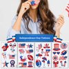 4th of July Temporary Tattoo Kids Adults, 90pcs Fake Tattoos, Independence Day Fourth of July Waterproof Body Art Stickers Red White Blue Memorial Decorations for Labor Day Party USA National Flag