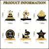 12 Pieces Happy Birthday Decorations Birthday Honeycomb Centerpieces for Table Decorations Birthday Honeycomb Table Topper for Women Men Birthday Theme Party Supplies (Gold, Black)