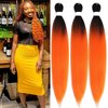 Leticia Ombre Orange Braiding Hair Pre Stretched Braids Kanekalon Braiding Hair Extensions
