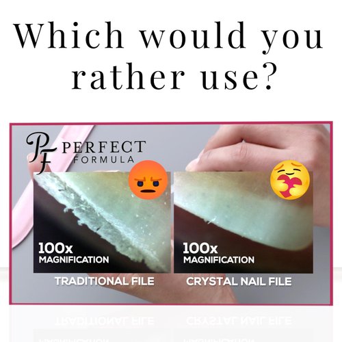 Perfect Formula Glass Nail File (Set of 2) - Crystal Nail Files with Case - High Quality, Professional Czech Glass Nail File