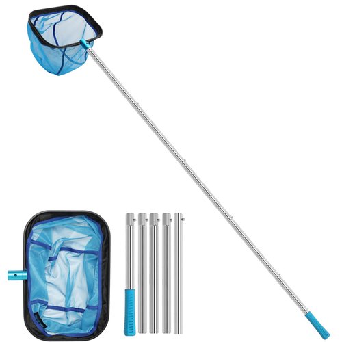 SANLIKE Pool Skimmer,Pool Net with 6.8Ft 5 Sections Stainless Steel Pole,Pool Nets for Cleaning The Finest Debris for Spas, Ponds,Hot Tub,Pool Skimmer for Above Ground Inground Pools