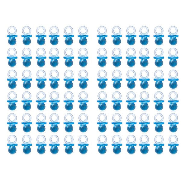 Tayarana 200 Pieces Tiny Acrylic Baby Pacifiers for Baby Shower Party Favors Filler Decorations Ice Cube Game Supplies Table Decor (Blue)