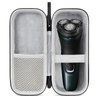 Linkidea Generic Hard Shell Safety Razor Travel Case, Men's Electric Trimmer Shaver Case, Electric Shaving Accessories Storage Compatible with Philips Norelco Shaver 2400, 3600, MANSPOT (Black)