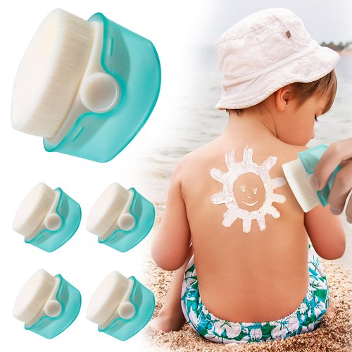 4 Pack Sunscreen Applicator for Kids, TemBelle Suntan Lotion Applicator Cream Brush Set with Protective Caps, Sunblock Applicator for Kids Baby Toddler Adults ect.