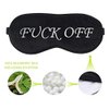 Sleep Eye Mask for Men Women, Night Sleep Mask, Block Out Light, Soft Comfort Eye Shade Cover for Travel Office Home Blindfold with Adjustable Strap Black (Off White)