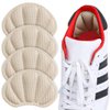 Huethy Back of Heel Cushion Inserts, Mesh Grips Pads for Boots, Loose Shoes Too Big, Reusable Adhesive Heel Guards Liners for Women Men, Improve Shoe Fit, 4PCS-Beige