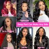 13x6 Body Wave Lace Front Wigs Human Hair Pre Plucked 200 Density HD Transparent Lace Frontal Wigs with Baby Hair Natural Hairline Bleached Tiny Knots Human Hair Wigs for Women Black 26 Inch