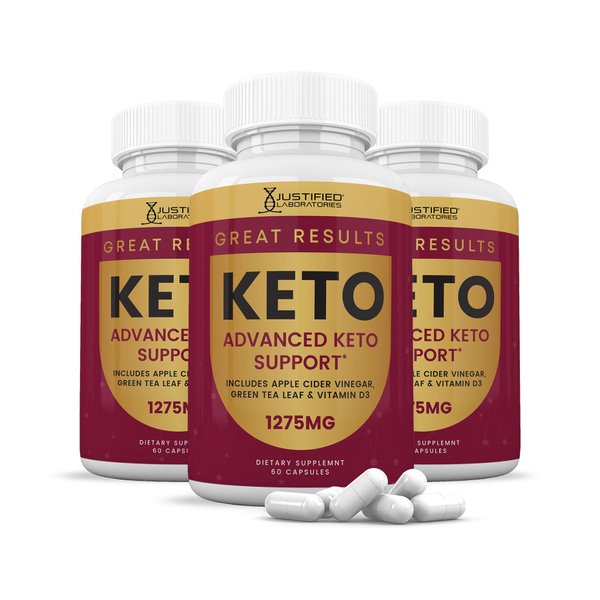 Justified Laboratories Great Results Keto ACV Pills 1275MG Formulated with Apple Cider Vinegar Keto Support Blend 60 Capsules (3 Bottles)