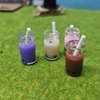 Miniature Bubble Tea Cups, Tiny Resin Bubble Tea Cup, Milk Tea Cup, Boba Tea Cup, Coffee Cup, 1/12, for Dollhouse, Miniature Kitchen Accessories, Dollhouse Miniature Crafts (10PCS) (Purple)