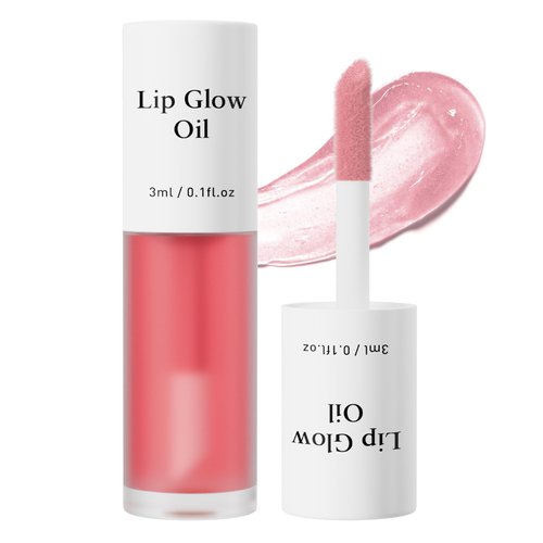 Hydrating Lip Glow Oil,Moisturizing Lip Plumper Gloss,Plumping Lip Gloss,Lip Oil,Lip Balm for Lip Care and Dry Lips, Non-Sticky Long-Lasting Shiny Fruit Flavor Lip Stain, 0.10 Fl Oz (03#Peony)