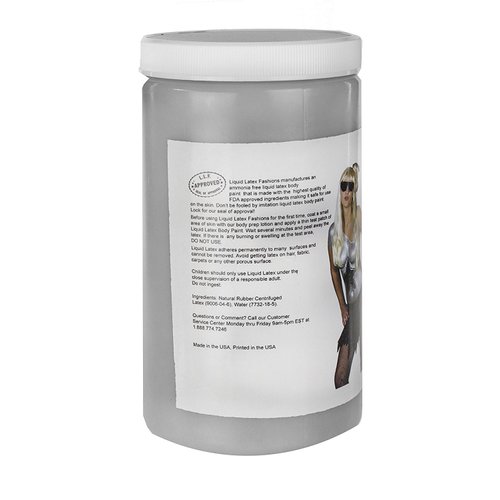 Metallic Silver 32 Fl Oz - Liquid Latex Face and Body Paint, Ammonia Free, Cosplay, Nail Art, Shimmering Finish Paint for Arts and Crafts