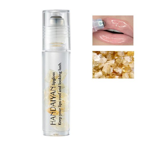 AKARY Lip Balm Moisturizing Lip Plumper Transparent Jelly Liquid Lipstick Lips Care Make Up Cosmetics Crystal Lip Gloss (#2 Citrine)