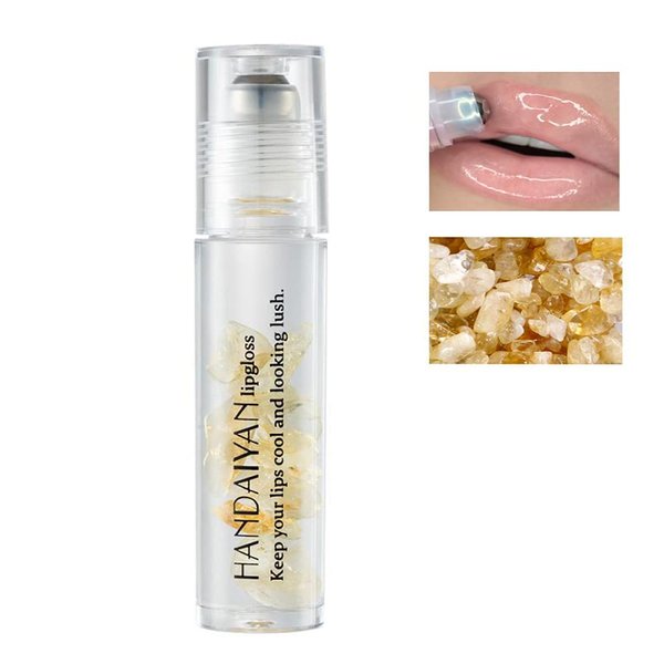 AKARY Lip Balm Moisturizing Lip Plumper Transparent Jelly Liquid Lipstick Lips Care Make Up Cosmetics Crystal Lip Gloss (#2 Citrine)