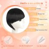 Side Bangs Hair Clip in Extensions, Hair Bangs in Off Fringe Hair Extension One Piece Clip on Front Bangs Hairpiece Forehead Topper, Clip in Fringe Wigs Synthetic for Girls Women, Fashion Black