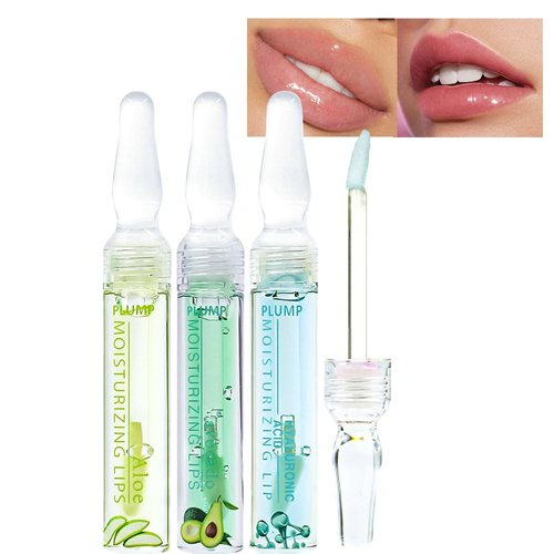 BINGBRUSH 3-Pack of Moisturizing and Hydrating Lip Gloss Set, Keep It Full Nourishing Lip Plumper Vegan & Cruelty Free Lip Gloss for Soft, Fine Line Reducing, Make Lips Fuller