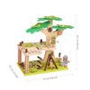 Wooden Tree House Playset for Kids, 22 PCS Creative Building Block Set Construction Toys with 2 Figures, Rope Ladder, Swing and Disassembly Tools for Toddlers Kids Boys Girls