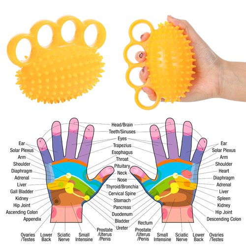 Physical Hand Therapy Ball, Designed to Help the Elderly and Disabled Increase Hand Strength. Massage and Exercise Your Hands to Improve the Flexibility of the Fingers and Restore the Strength of the Hands