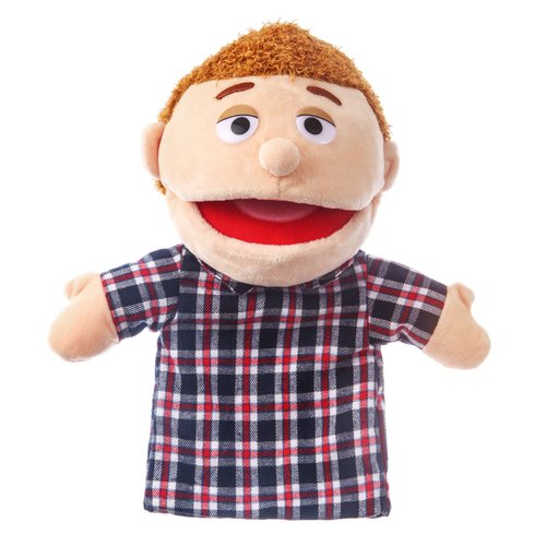 1 Pcs Family Hand Puppets 12 Inch Grandparents, Mom & Dad, Brother & Sister Plush Hand Puppet Toys Role-Play Toy Puppets for Kids Storytelling Imaginative Pretend Play Teaching Preschool(Dad)