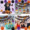 meowtastic Happy Halloween Banner Decorations - Halloween Banner with Honeycomb Ball, Halloween Hanging Swirl Streamer, Circle Dot Garland Decorations for Halloween theme Party Decorations