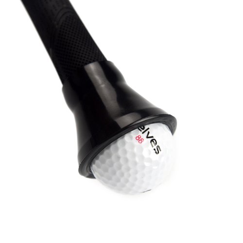 ELVES Golf Ball Pick-up Suction Cup Sticks on Putter，Putter Ball Pick up,Golf Ball Retriever for Putter Grips,Golf Ball Grabber Suction Cup Pick Up Back Saver Put On Putter Grip-Rubber (black)