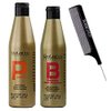 Salerm Cosmetics PROTEIN Shampoo & PROTEIN BALSAM Conditioner DUO Set (wtih Sleek Steel Pin Tail Comb) Keratin Silk Protein (9 oz + 8.6 oz - ORIGINAL COMBO KIT)