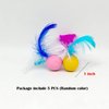 lpdrzka Cat Toy Balls, Cat Bouncy Ball with Feathers Interactive Cat Toys Cat Exrecise Toy, Safe for Your Kitty (5 PCS - Random Color)