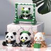 TIMCHESS 2 Sets Mini Panda Building Blocks with Swing Sets for Adults Boys Girls Mini 3D Building Blocks Cute Panda Building Block Toy Christmas Birthday Gifts (457+400PCS)