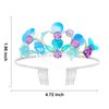 GAFATORY Blue Mermaid Tiara for Women with Comb Heart Mermaid Crown for Girl Mermaid Hair Accessories Costume Ocean Theme Birthday Party Decorations Under the Sea Cosplay Party