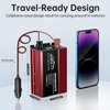 400W Power Inverter DC 12V to 110V AC Car Inverter Converter with 4.8A Dual USB Charging Ports and Dual AC Outlets Car Adapter LCD Display for Laptop Computer - Red
