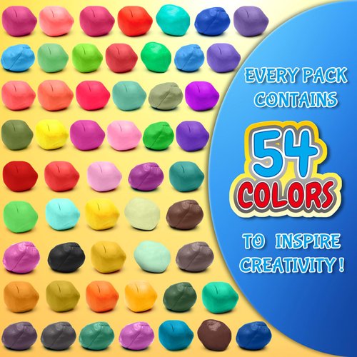 ESSENSON Air Dry Clay 54 Colors, Modeling Clay for Kids, DIY Molding Magic Clay for with Tools, Toys Gifts for Age 3 4 5 6 7 8+ Years Old Boys Girls Kids